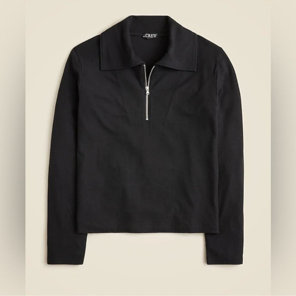 J.Crew Soft rib quarter-zip top